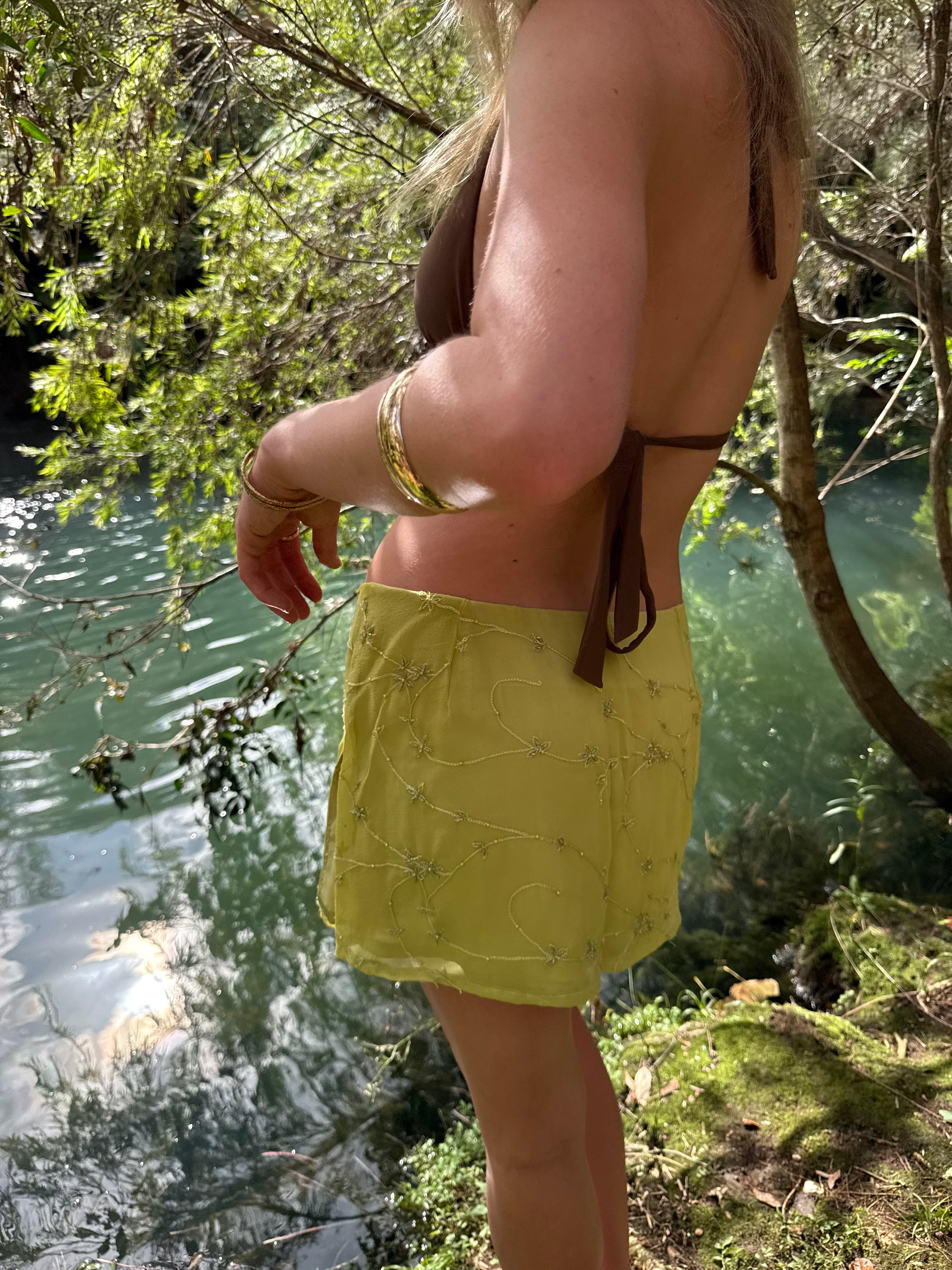 Anya Mini Skirt - Floral Green