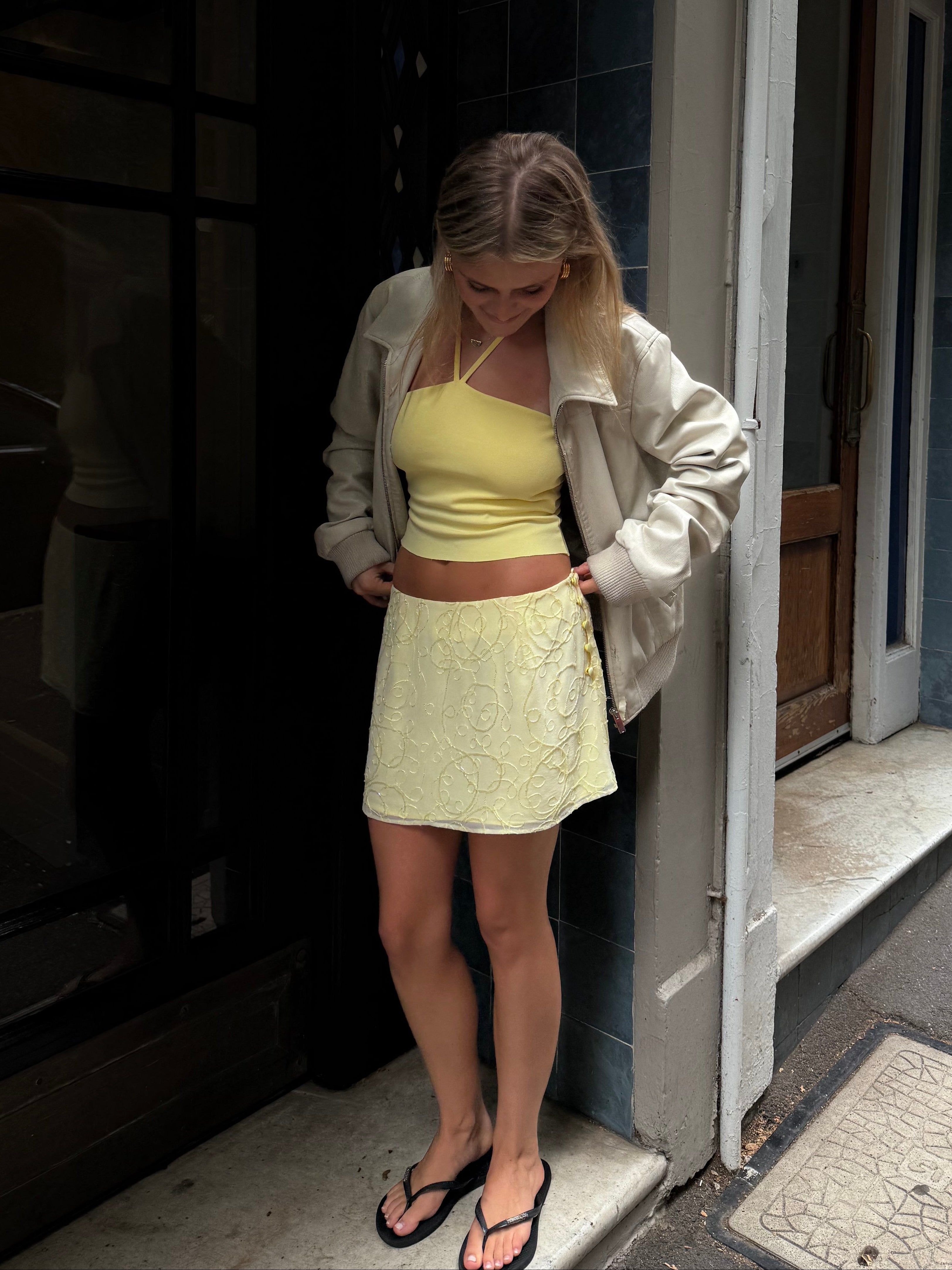 Anya Mini Skirt - Crystal Yellow