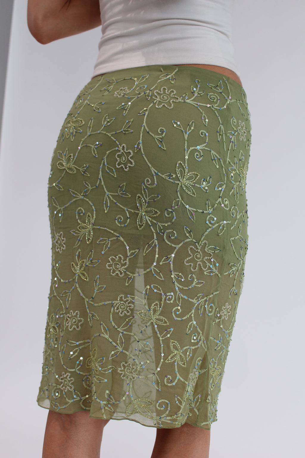 Silk Siqi Midi, Sage