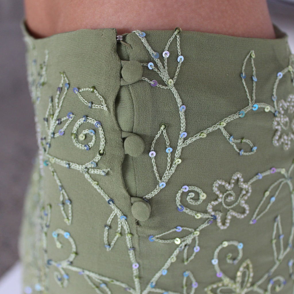 Silk Siqi Midi, Sage