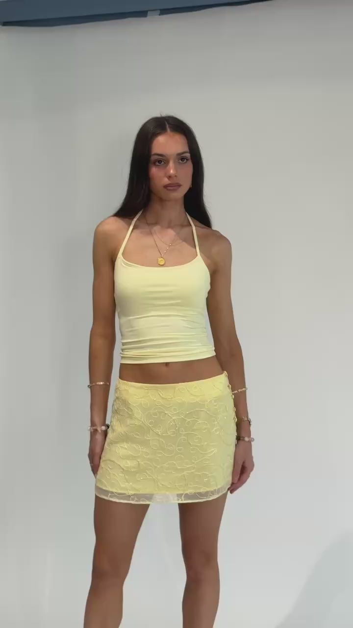 Anya Mini Skirt - Crystal Yellow
